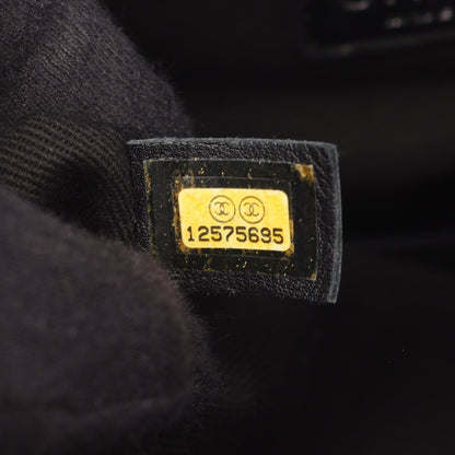 パリニューヨークライン ハンドバッグ トートバッグ ナイロン レザー ブラック シルバー金具 シャネル バッグ CHANEL