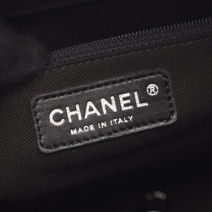 パリニューヨークライン ハンドバッグ トートバッグ ナイロン レザー ブラック シルバー金具 シャネル バッグ CHANEL