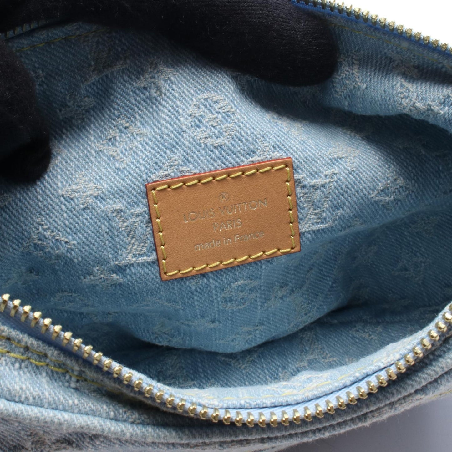 ループ モノグラムデニム ショルダーバッグ デニム レザー ライトブルー ルイヴィトン バッグ LOUIS VUITTON