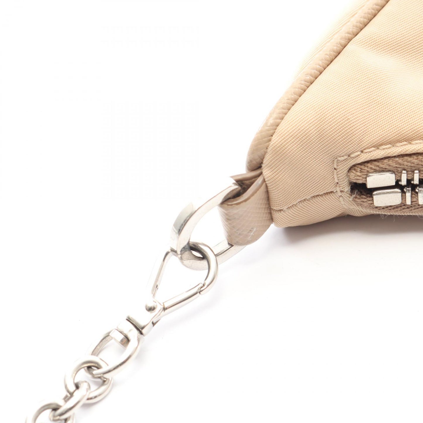 Re-Edition 2005 2WAY チェーンショルダーバッグ ナイロン サフィアーノレザー ベージュ プラダ バッグ PRADA