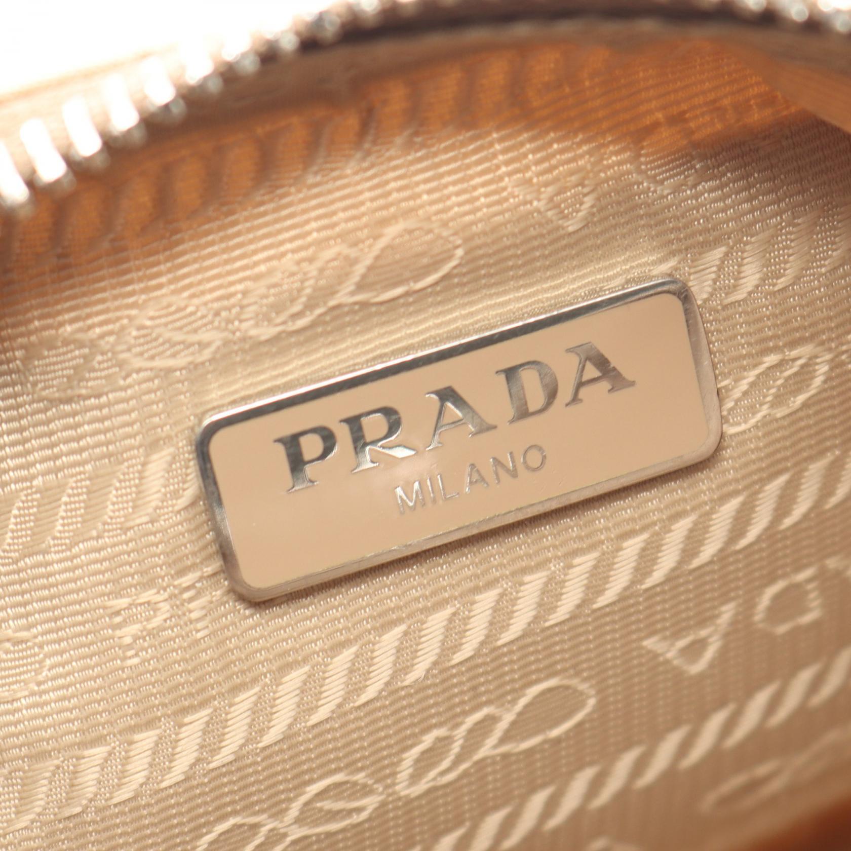 Re-Edition 2005 2WAY チェーンショルダーバッグ ナイロン サフィアーノレザー ベージュ プラダ バッグ PRADA