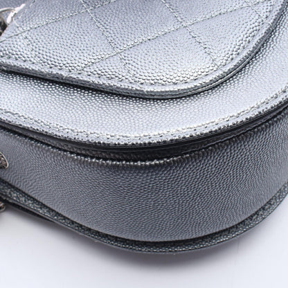 ココカーブ スモール マトラッセ 2WAY チェーンショルダーバッグ キャビアスキン シルバー ダークグレー シルバー金具 シャネル バッグ CHANEL