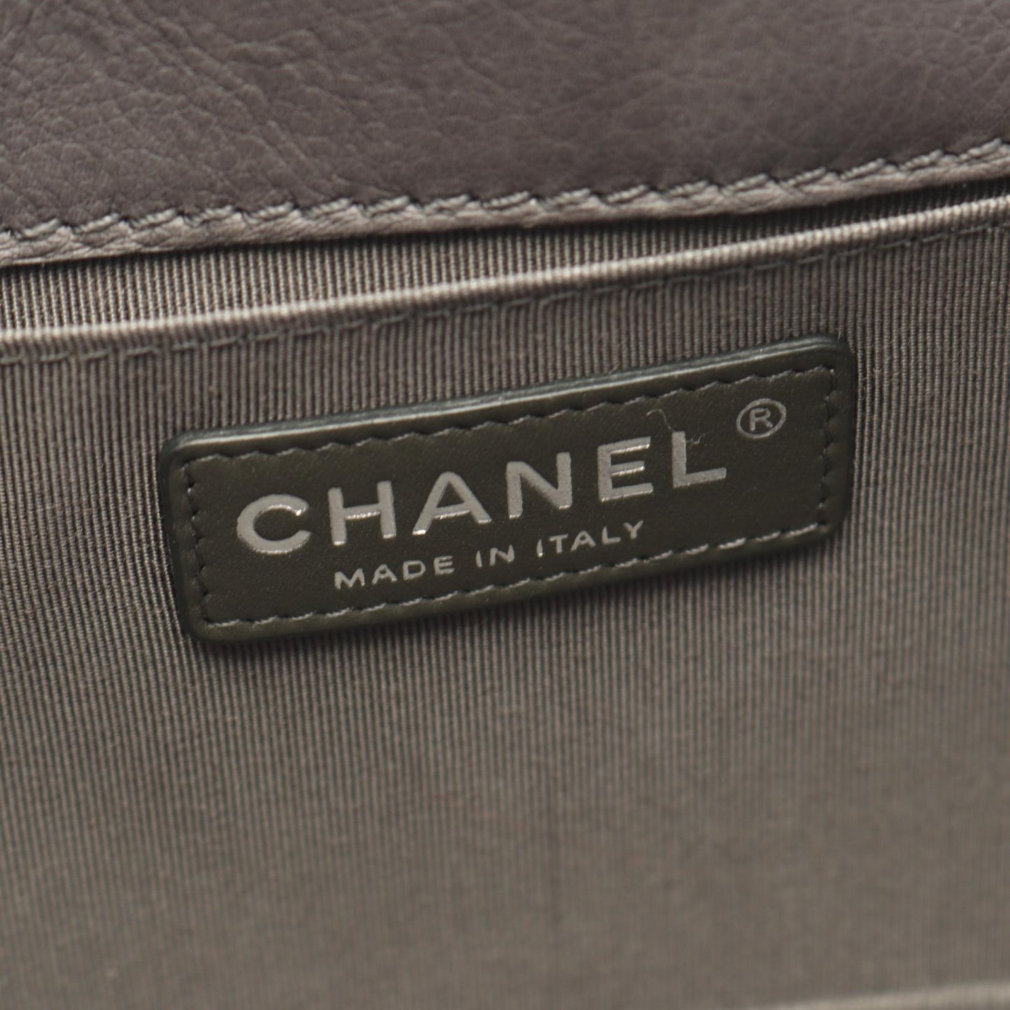 ボーイシャネル チェーンショルダーバッグ レザー グレー シルバー金具 シャネル バッグ CHANEL