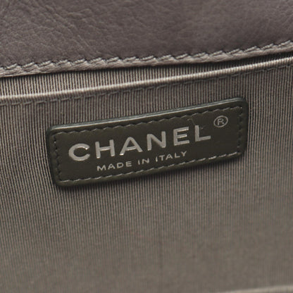 ボーイシャネル チェーンショルダーバッグ レザー グレー シルバー金具 シャネル バッグ CHANEL