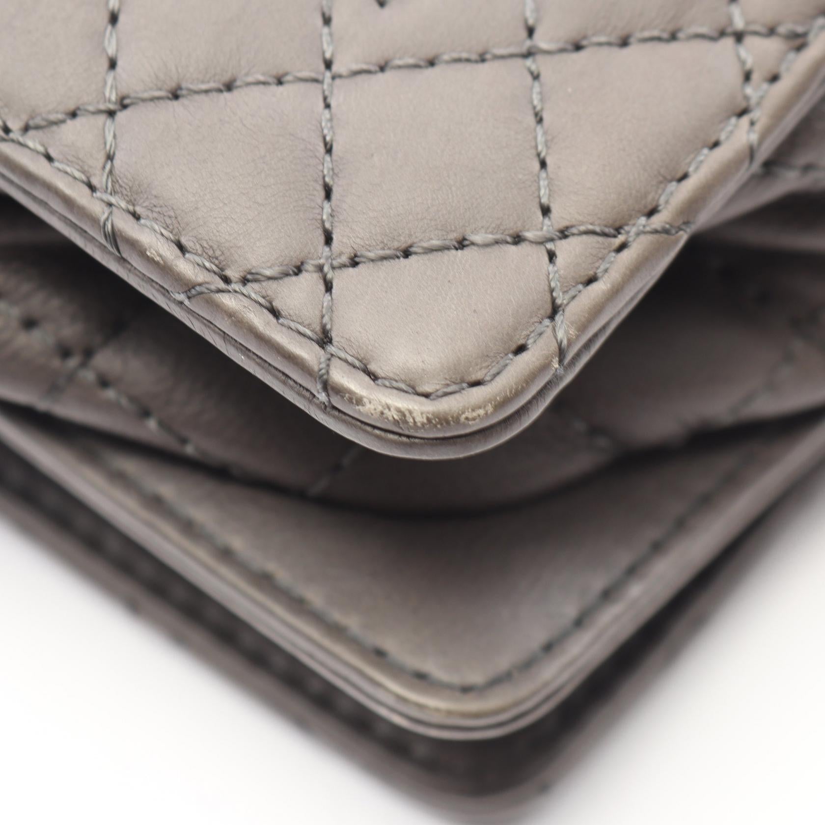 ボーイシャネル チェーンショルダーバッグ レザー グレー シルバー金具 シャネル バッグ CHANEL
