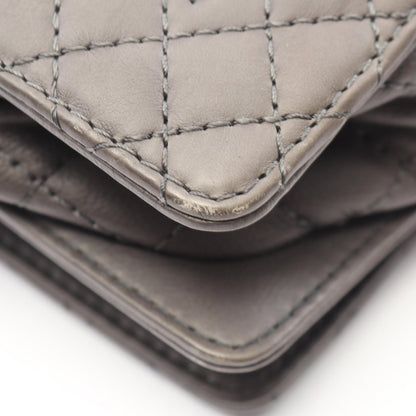ボーイシャネル チェーンショルダーバッグ レザー グレー シルバー金具 シャネル バッグ CHANEL
