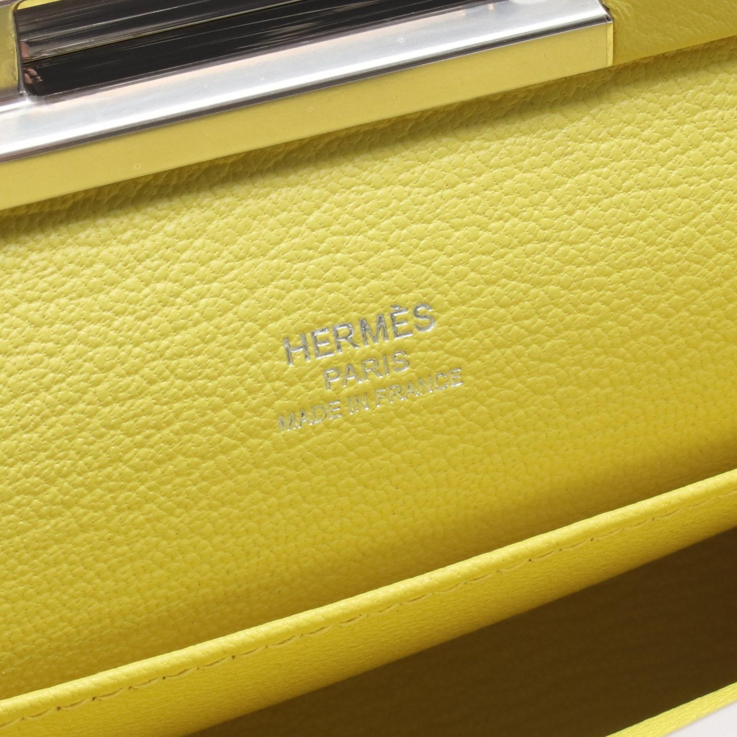 クリックH 21 ライム ショルダーバッグ エバーカラー イエロー シルバー金具 D刻印 エルメス バッグ HERMES