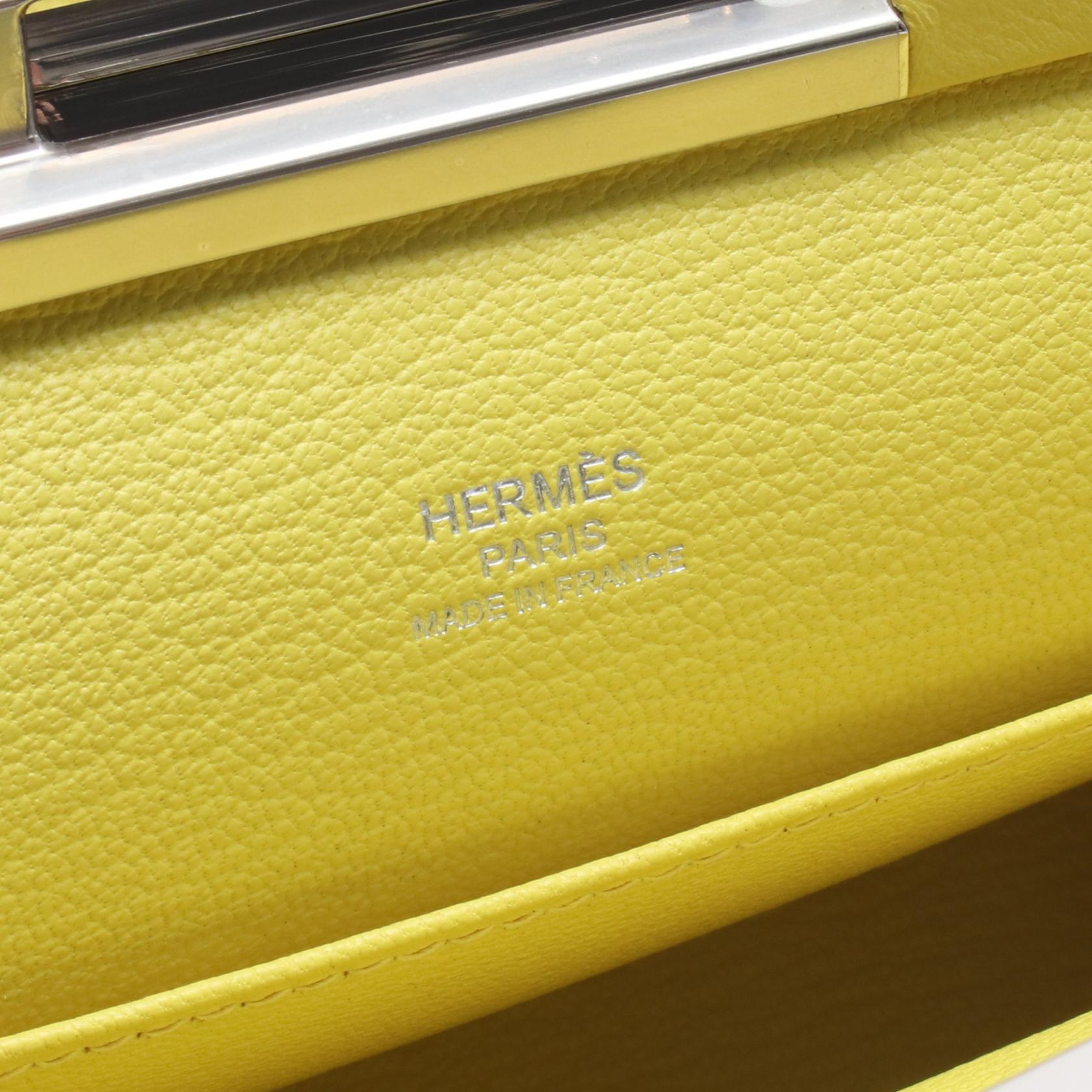 クリックH 21 ライム ショルダーバッグ エバーカラー イエロー シルバー金具 D刻印 エルメス バッグ HERMES