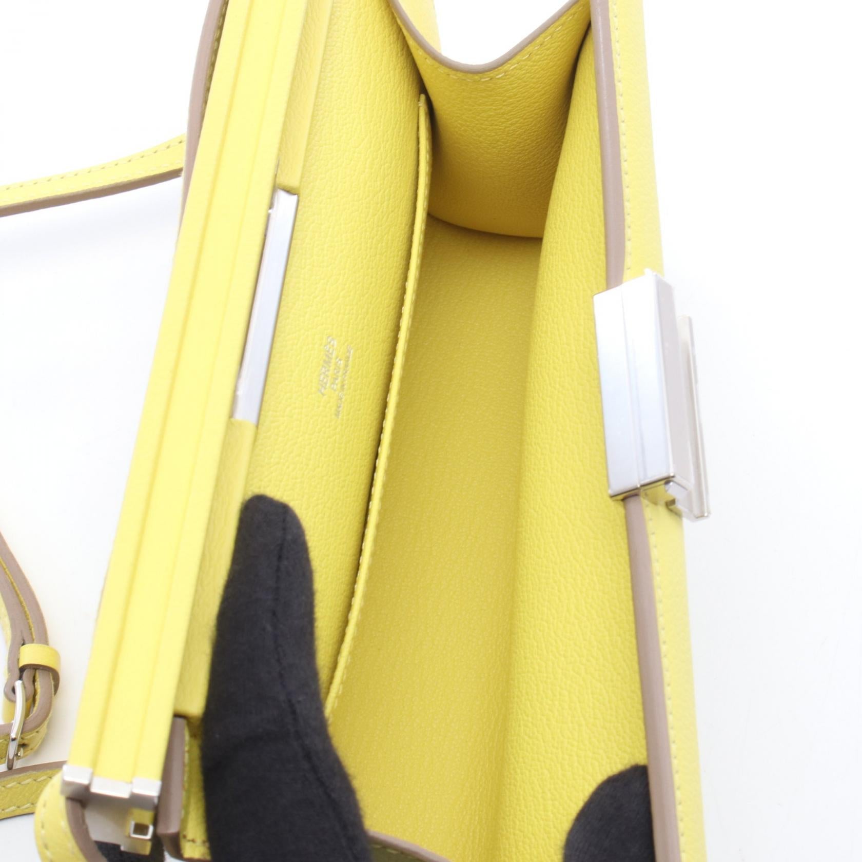 クリックH 21 ライム ショルダーバッグ エバーカラー イエロー シルバー金具 D刻印 エルメス バッグ HERMES