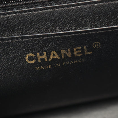 シェブロン Vステッチ ミニ チェーンショルダーバッグ ラムスキン ブラック ゴールド金具 シャネル バッグ CHANEL