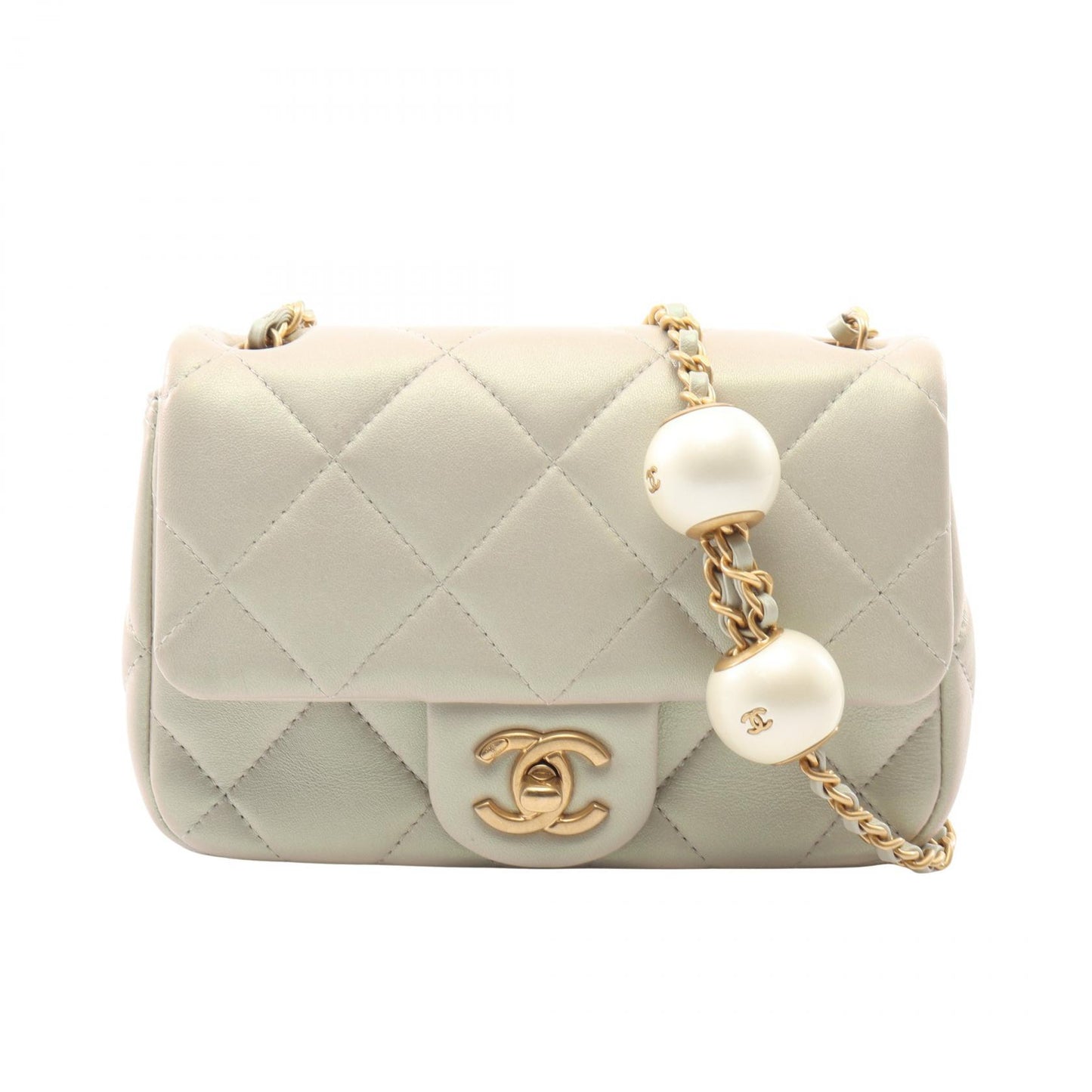 ミニマトラッセ チェーンショルダーバッグ ラムスキン ライトベージュ ゴールド金具 シャネル バッグ CHANEL