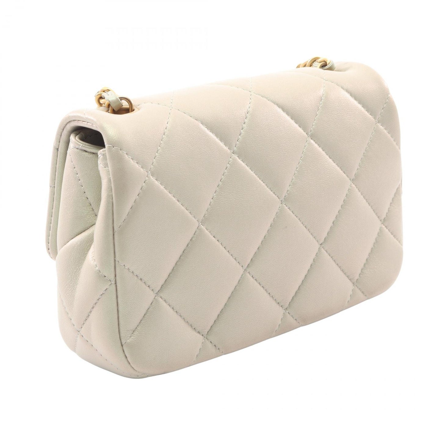 ミニマトラッセ チェーンショルダーバッグ ラムスキン ライトベージュ ゴールド金具 シャネル バッグ CHANEL