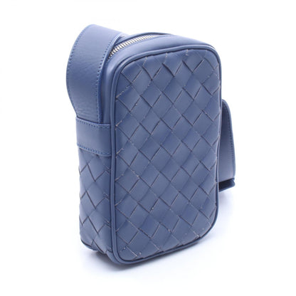 ポシェット フォンポーチ イントレチャート ショルダーバッグ レザー ネイビー ボッテガヴェネタ バッグ BOTTEGA VENETA