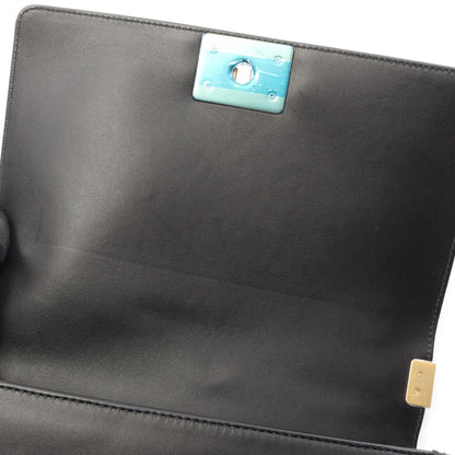 ボーイシャネル チェーンショルダーバッグ ツイード ラムスキン ブラック ゴールド金具 シャネル バッグ CHANEL