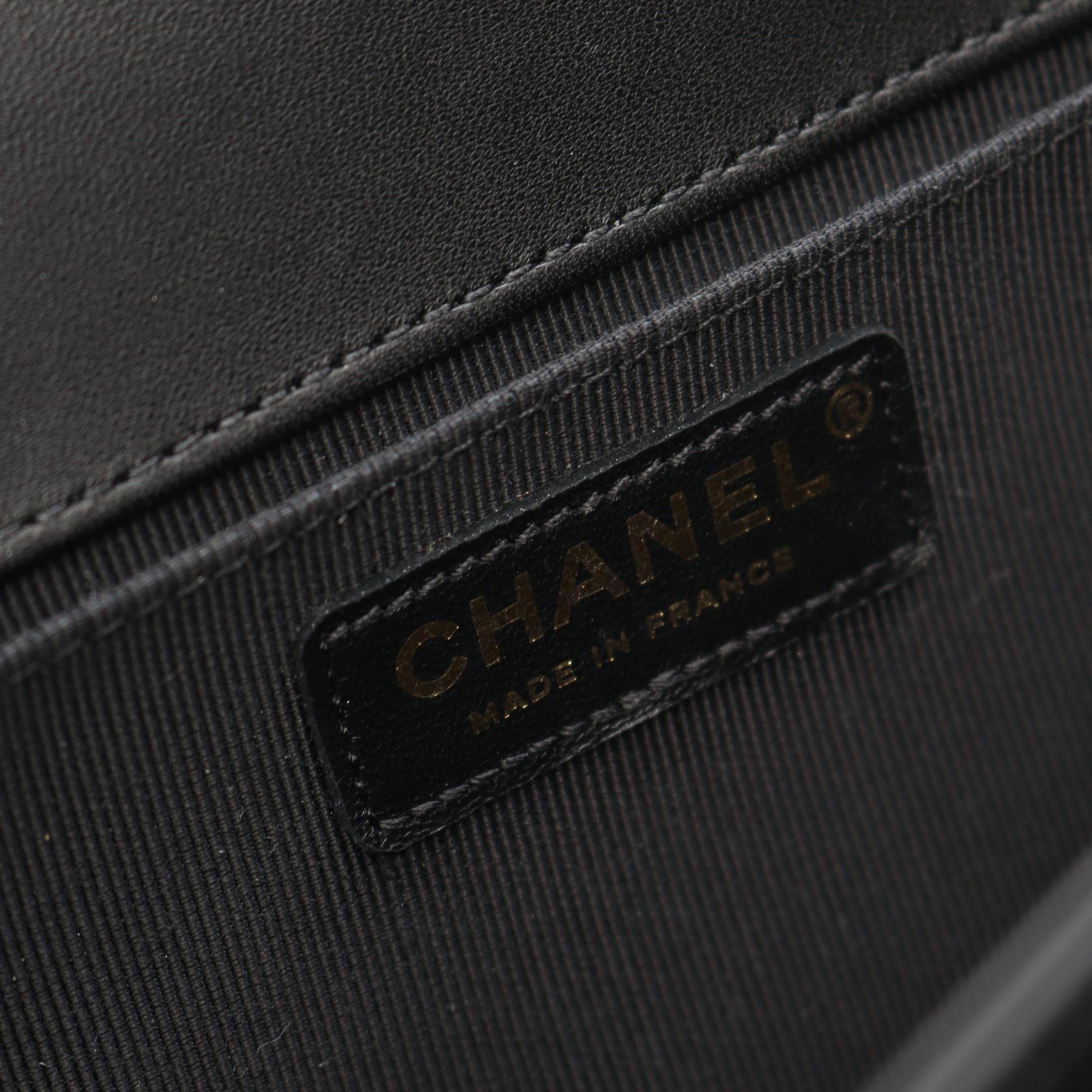 ボーイシャネル チェーンショルダーバッグ ツイード ラムスキン ブラック ゴールド金具 シャネル バッグ CHANEL