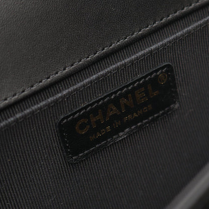 ボーイシャネル チェーンショルダーバッグ ツイード ラムスキン ブラック ゴールド金具 シャネル バッグ CHANEL