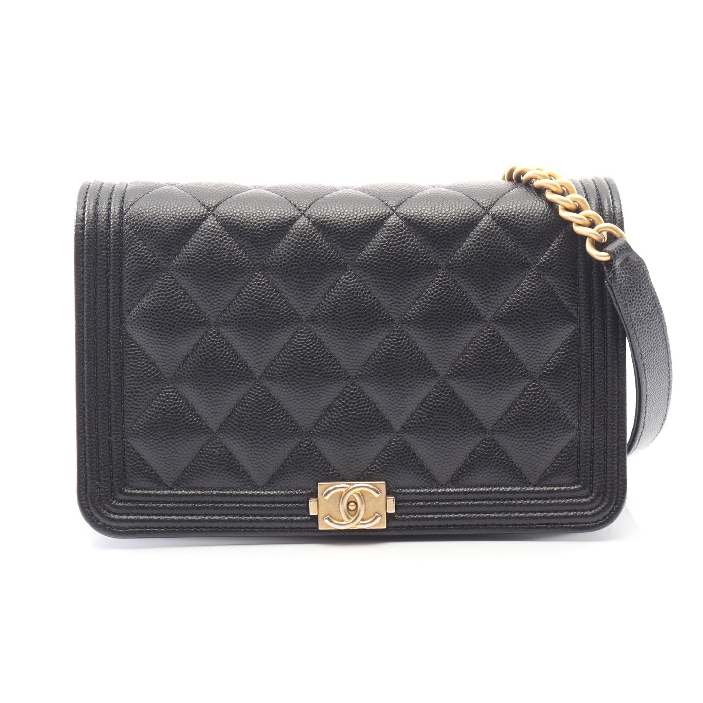 ボーイシャネル チェーンウォレット キャビアスキン ブラック ゴールド金具 シャネル バッグ CHANEL