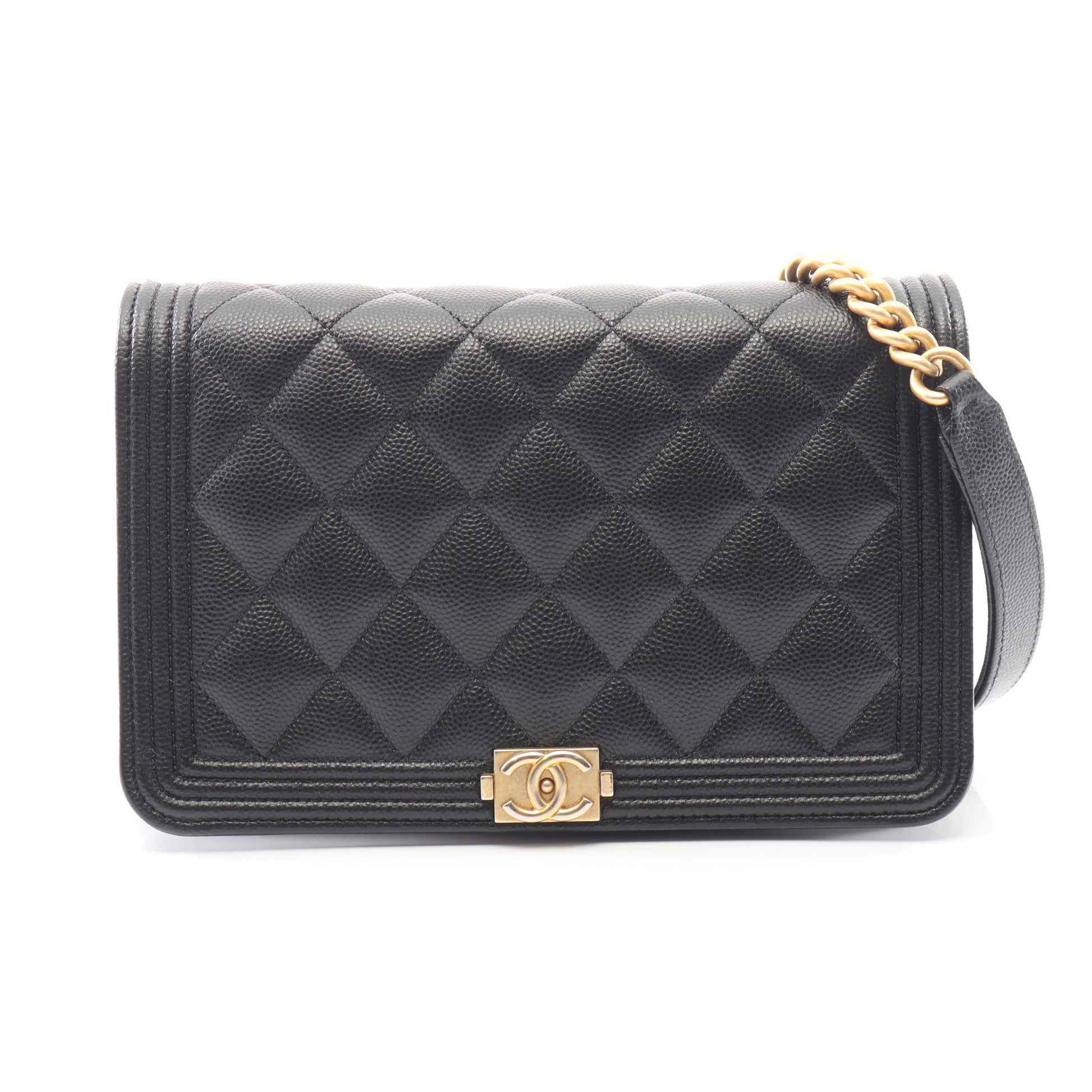 ボーイシャネル チェーンウォレット キャビアスキン ブラック ゴールド金具 シャネル バッグ CHANEL