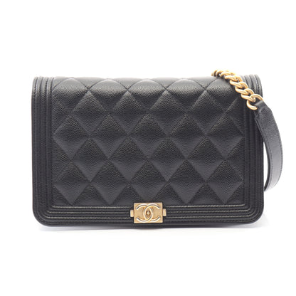 ボーイシャネル チェーンウォレット キャビアスキン ブラック ゴールド金具 シャネル バッグ CHANEL