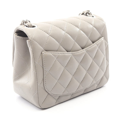 ミニマトラッセ チェーンショルダーバッグ ラムスキン グレー ゴールド金具 シャネル バッグ CHANEL