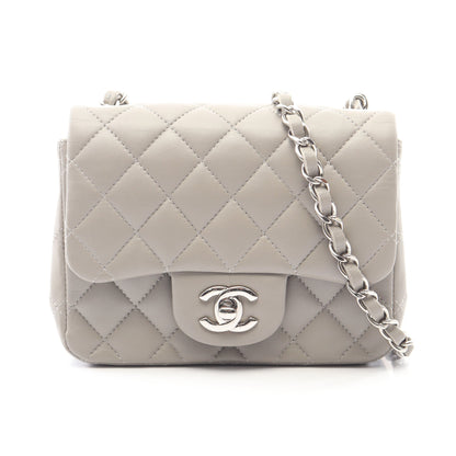 ミニマトラッセ チェーンショルダーバッグ ラムスキン グレー ゴールド金具 シャネル バッグ CHANEL