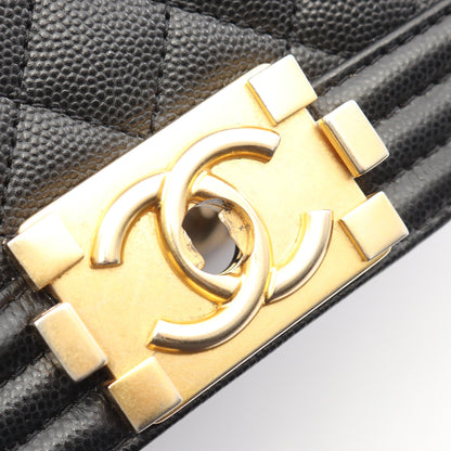 ボーイシャネル チェーンショルダーバッグ キャビアスキン ブラック ゴールド金具 シャネル バッグ CHANEL