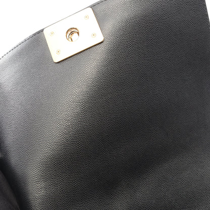 ボーイシャネル チェーンショルダーバッグ キャビアスキン ブラック ゴールド金具 シャネル バッグ CHANEL