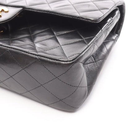マトラッセ Wフラップ Wチェーンショルダーバッグ ラムスキン ブラック ゴールド金具 シャネル バッグ CHANEL
