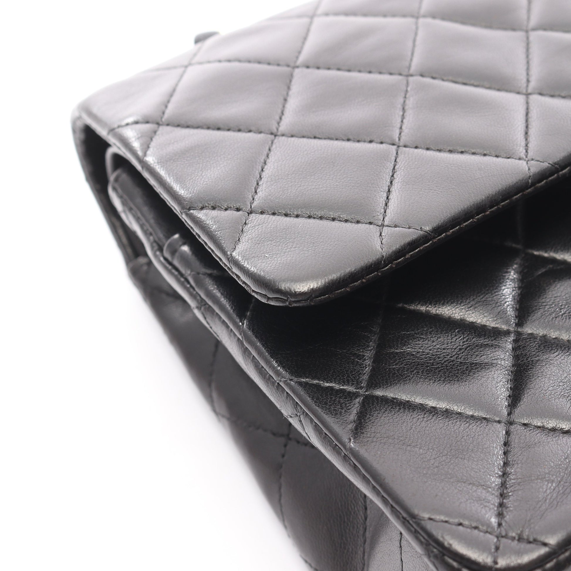 マトラッセ Wフラップ Wチェーンショルダーバッグ ラムスキン ブラック ゴールド金具 シャネル バッグ CHANEL