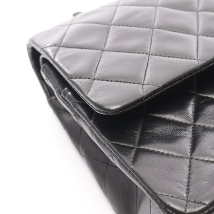 マトラッセ Wフラップ Wチェーンショルダーバッグ ラムスキン ブラック ゴールド金具 シャネル バッグ CHANEL