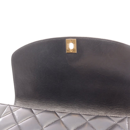 マトラッセ ダイアナフラップ チェーンショルダーバッグ ラムスキン ブラック ゴールド金具 シャネル バッグ CHANEL