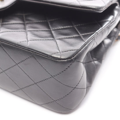 マトラッセ Wフラップ Wチェーンショルダーバッグ ラムスキン ブラック ゴールド金具 シャネル バッグ CHANEL
