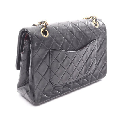 マトラッセ Wフラップ Wチェーンショルダーバッグ ラムスキン ブラック ゴールド金具 シャネル バッグ CHANEL