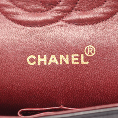 マトラッセ Wフラップ Wチェーンショルダーバッグ ラムスキン ブラック ゴールド金具 シャネル バッグ CHANEL