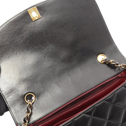 マトラッセ ダイアナフラップ チェーンショルダーバッグ ラムスキン ブラック ゴールド金具 シャネル バッグ CHANEL