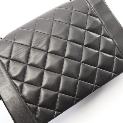 マトラッセ ダイアナフラップ チェーンショルダーバッグ ラムスキン ブラック ゴールド金具 シャネル バッグ CHANEL