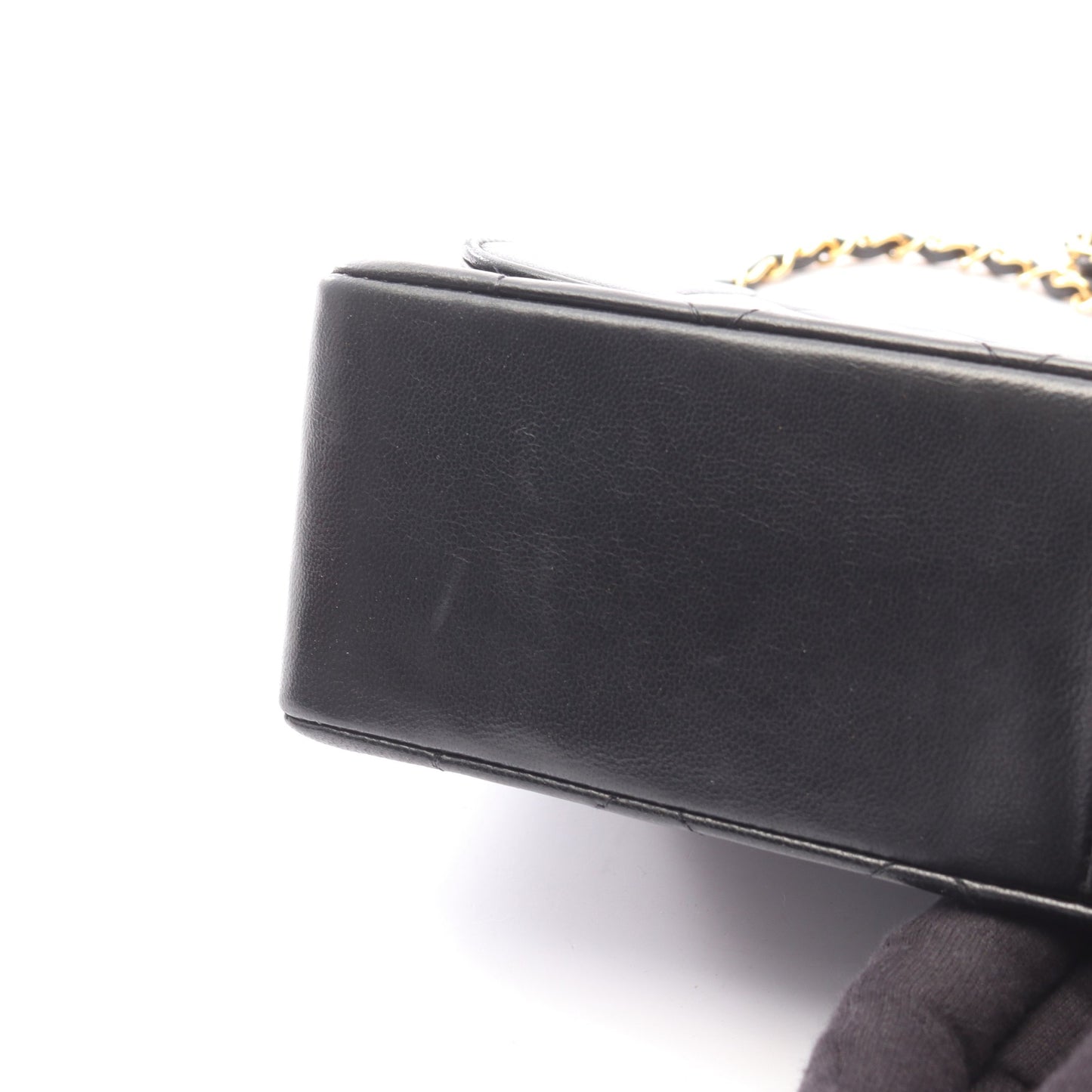 マトラッセ シングルフラップ チェーンショルダーバッグ ラムスキン ブラック ゴールド金具 シャネル バッグ CHANEL