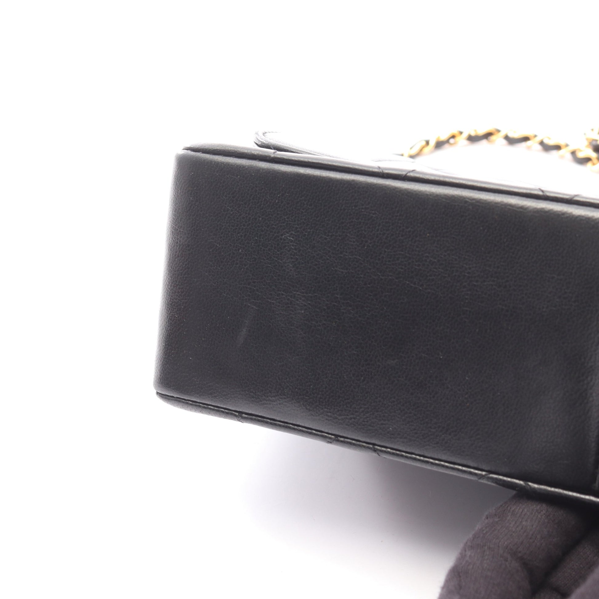 マトラッセ シングルフラップ チェーンショルダーバッグ ラムスキン ブラック ゴールド金具 シャネル バッグ CHANEL