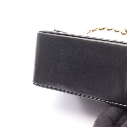 マトラッセ シングルフラップ チェーンショルダーバッグ ラムスキン ブラック ゴールド金具 シャネル バッグ CHANEL