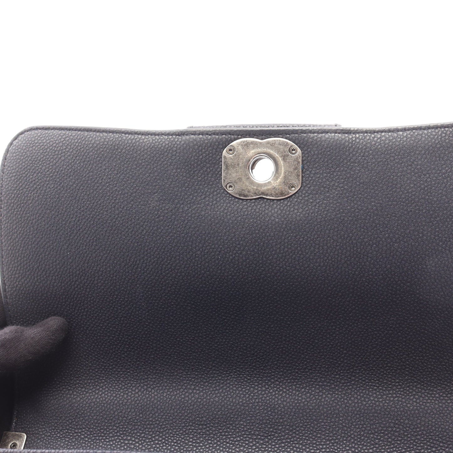 マトラッセ チェーンショルダーバッグ キャビアスキン ダークグレー シルバー金具 シャネル バッグ CHANEL
