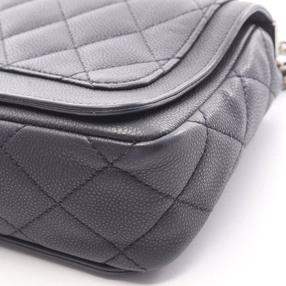 マトラッセ チェーンショルダーバッグ キャビアスキン ダークグレー シルバー金具 シャネル バッグ CHANEL