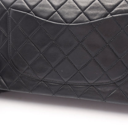 マトラッセ Wフラップ Wチェーンショルダーバッグ ラムスキン ブラック ゴールド金具 シャネル バッグ CHANEL