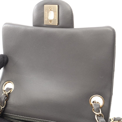 ミニマトラッセ チェーンショルダーバッグ ラムスキン グレー ゴールド金具 シャネル バッグ CHANEL