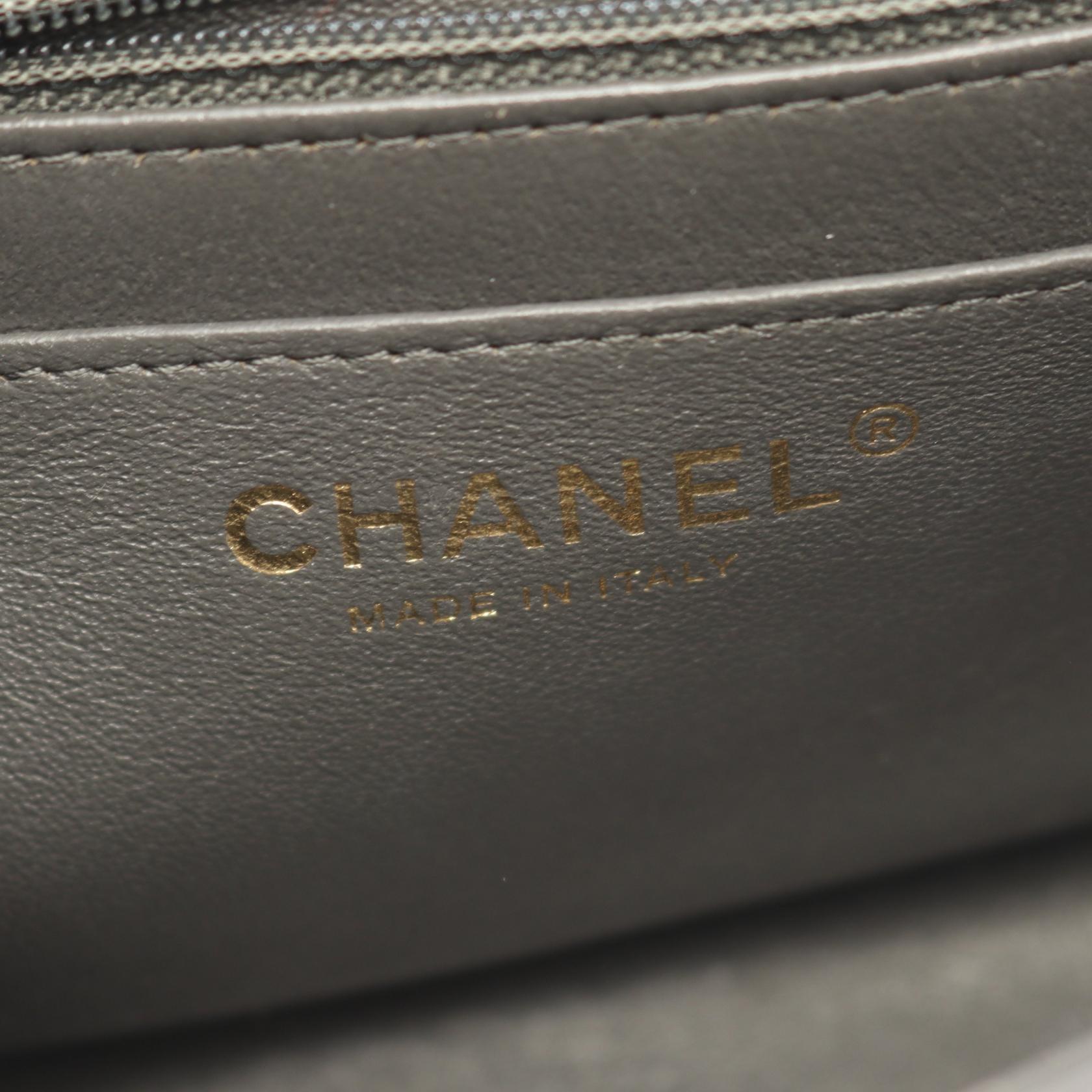 ミニマトラッセ チェーンショルダーバッグ ラムスキン グレー ゴールド金具 シャネル バッグ CHANEL