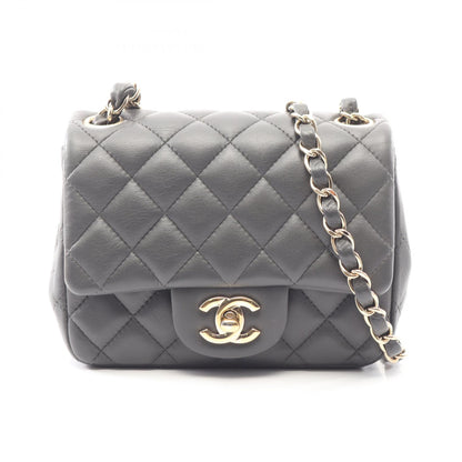 ミニマトラッセ チェーンショルダーバッグ ラムスキン グレー ゴールド金具 シャネル バッグ CHANEL