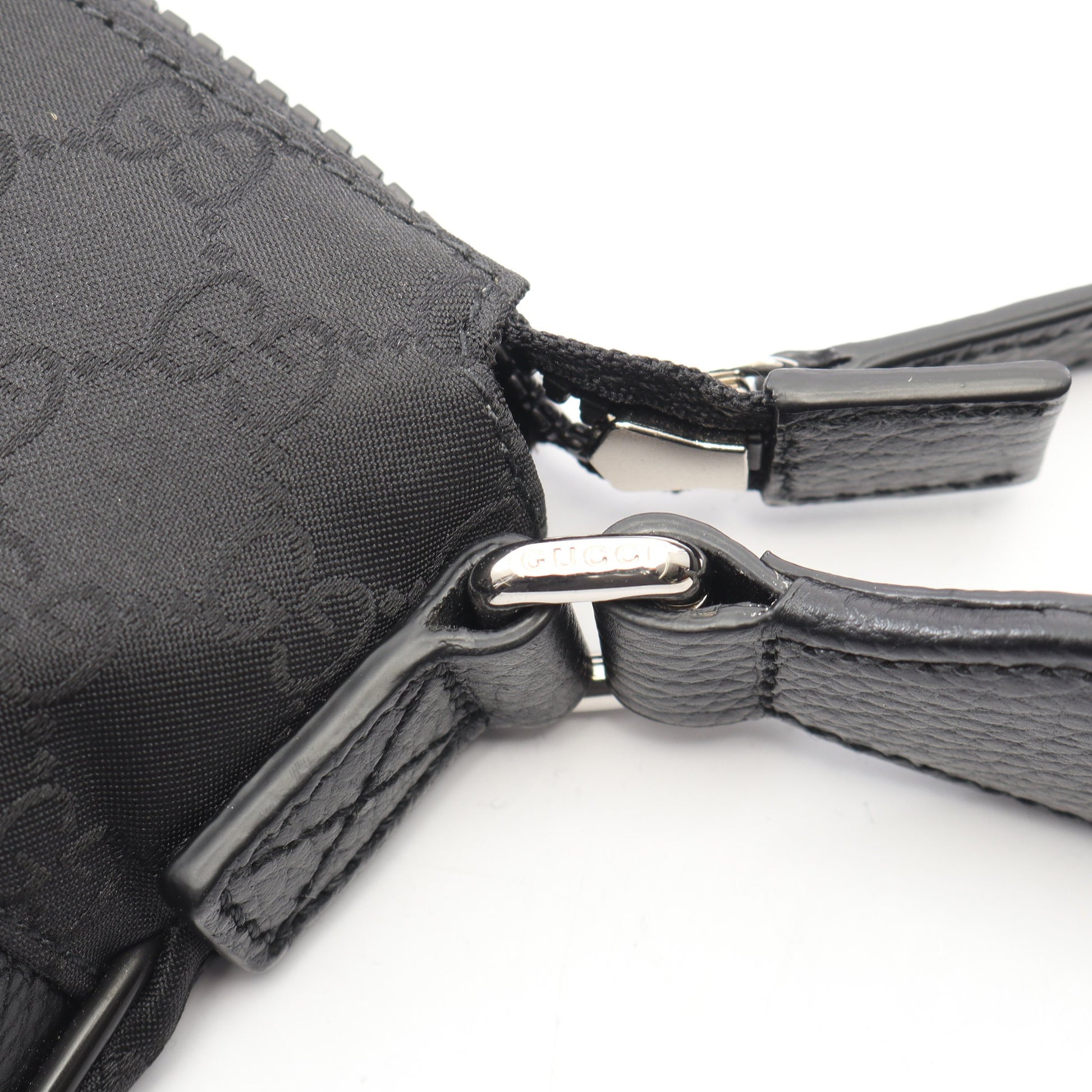 GG柄 ショルダーバッグ ナイロン レザー ブラック グッチ バッグ GUCCI