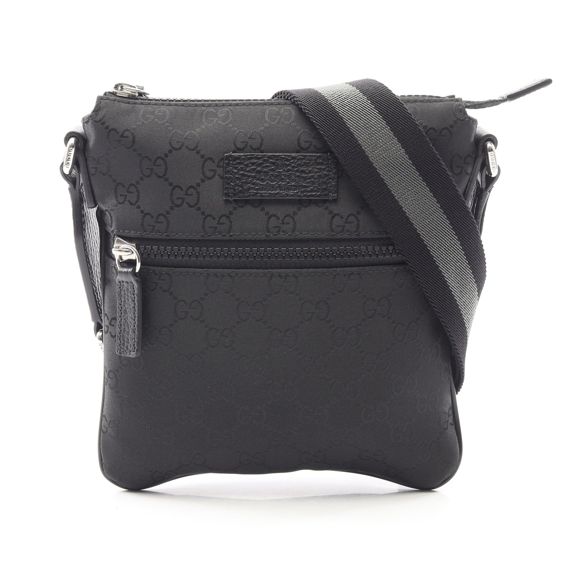 GG柄 ショルダーバッグ ナイロン レザー ブラック グッチ バッグ GUCCI