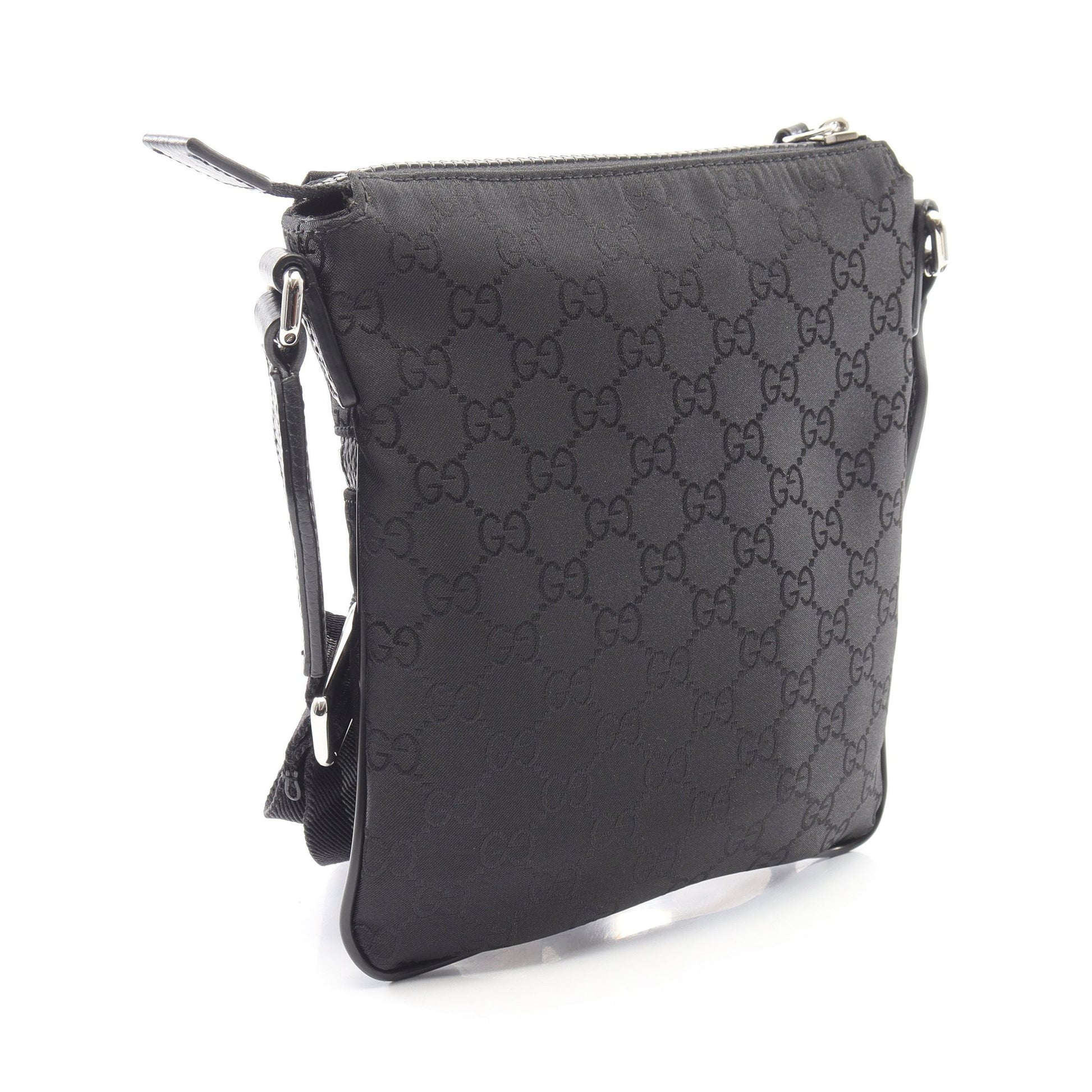 GG柄 ショルダーバッグ ナイロン レザー ブラック グッチ バッグ GUCCI