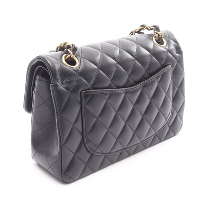 マトラッセ Wフラップ Wチェーンショルダーバッグ ラムスキン ブラック ゴールド金具 シャネル バッグ CHANEL