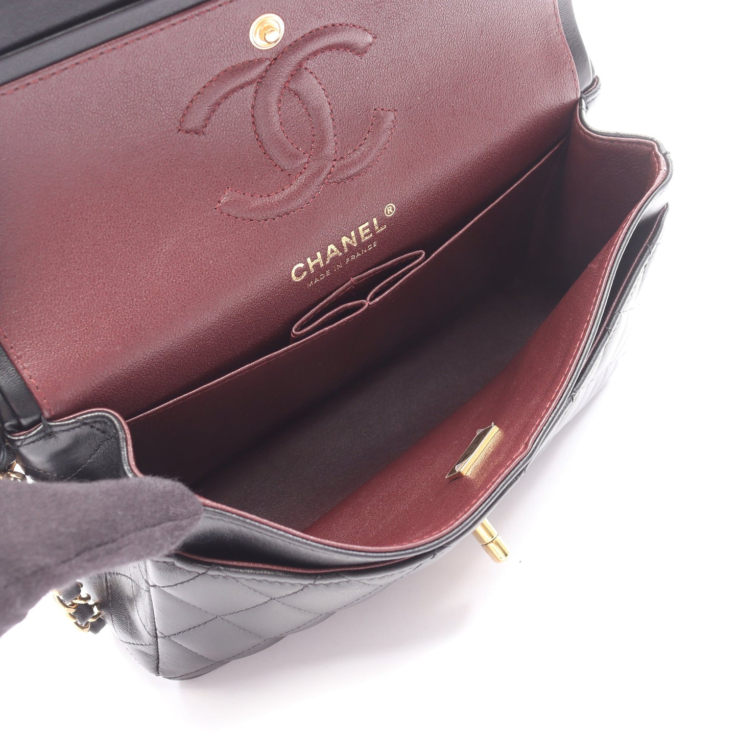 マトラッセ Wフラップ Wチェーンショルダーバッグ ラムスキン ブラック ゴールド金具 シャネル バッグ CHANEL